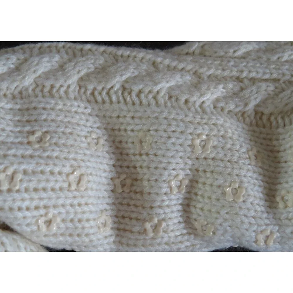 4 Oak Lane Apparel Ivory Plush Cable Knit Slipper Socks Size Small-Medium